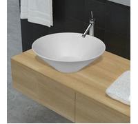 vidaXL Vasque de Salle de Bains Céramique Blanc Forme de Bol Lavabo Lave-mains 140706