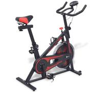Vidaxl Vélo D'appartement Avec Capteurs De Pouls Noir Et Rouge Noir