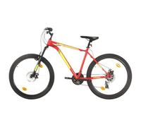 vidaXL Vélo de Montagne Vélo de Cyclisme Article de Sport Adultes Extérieur Freins à Disque 21 Vitesses Roues de 27,5 Pouces 42 cm Rouge