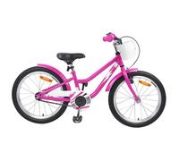 VIDAXL Vélo enfant 20"" rose foncé - 6-11 ans, cadre acier, selle & guidon réglables, accessoires