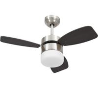 Ventilateur de plafond lampe et télécommande 76 cm Marron foncé