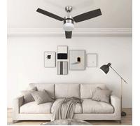 vidaXL Ventilateur de plafond lampe et télécommande 108cm Marron foncé Marron