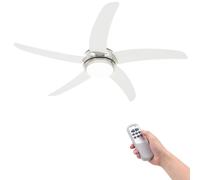 vidaXL Ventilateur de plafond orné avec lampe 128 cm Blanc