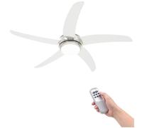 vidaXL Ventilateur de plafond orné avec lampe 128 cm Blanc 50538