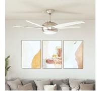 vidaXL Ventilateur de plafond orné avec lampe 128 cm Blanc
