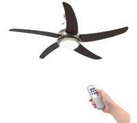 vidaXL Ventilateur de plafond orné avec lampe 128 cm Marron