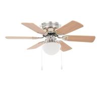 vidaXL Ventilateur de plafond orné avec lumière 82 cm Marron clair