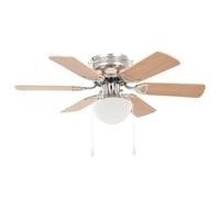 vidaXL Ventilateur de Plafond Orné avec Lumière Marron Clair Plafonnier Lampe