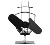 vidaXL Ventilateur de poêle alimenté par chaleur 2 pales Noir