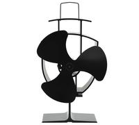 vidaXL Ventilateur de poêle alimenté par chaleur 3 pales Noir