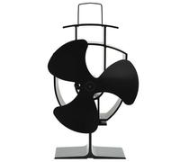vidaXL Ventilateur de poêle alimenté par chaleur 3 pales Noir