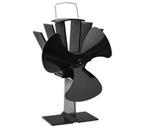 vidaXL Ventilateur de Poêle Alimenté par Chaleur 3 Pales Ventilateur de Poêle à Bois avec des Fils Ignifuges Economique Cheminée Maison Noir