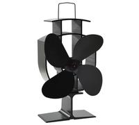 Ventilateur de poêle alimenté par chaleur 4 pales Noir Noir G