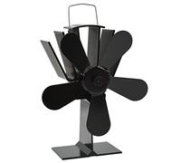 Ventilateur de poêle alimenté par chaleur 5 pales Noir