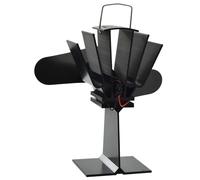 vidaXL Ventilateur de poêle alimenté par chaleur 2 pales Noir