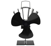 vidaXL Ventilateur de poêle alimenté par chaleur 3 pales Noir