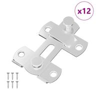 vidaXL Verrou de porte 12 pcs Argenté 70 x 8 mm Acier