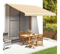 vidaXL Tissu de Remplacement pour auvent Jaune et Blanc 450x350 cm Polyester
