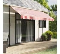 vidaXL Vervangingsdoek voor luifel gestreept 3,5x2,5 m rood en wit367715 G