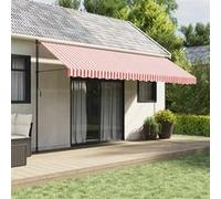 vidaXL Tissu de remplacement pour auvent 5 x 3 m rayé rouge et blanc