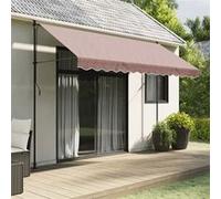vidaXL Tissu de Remplacement de cantonnière d’auvent Rayure Marron, Dessus de Store de Remplacement, Parasol de Patio, auvent de Jardin