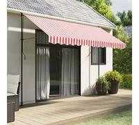 vidaXL Tissu de remplacement de cantonnière d’auvent 3,5 m rouge et blanc 367799