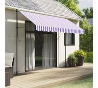 vidaXL Tissu de remplacement pour cantonnière d'auvent 3 m à rayures bleu et blanc