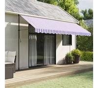 Vidaxl Tissu De Remplacement De Cantonnière D?Auvent Rayure Bleu Blanc