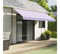 vidaXL Tissu de remplacement pour cantonnière d’auvent 4 m rayé bleu et blanc 367746