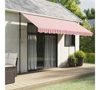 vidaXL - Tissu de remplacement pour cantonnière d'auvent - Rouge/Blanc - 4 m - 367800