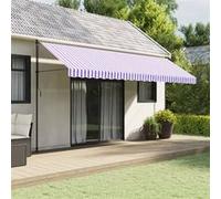 vidaXL Tissu de remplacement pour cantonnière d'auvent 5 m rayé bleu et blanc