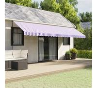 vidaXL Tissu de remplacement pour cantonnière d'auvent rayé bleu et blanc 6 m