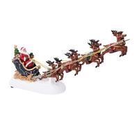 vidaXL Village de Noël avec Le Père Noël, Son traîneau et Ses Rennes | Décor en résine Peint à la Main pour égayer Ton intérieur Pendant Les fêtes, décoration Traditionnelle, Ornement idéal pour Le s