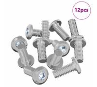 vidaXL Vis à Tête Bloquée 12 pcs Argenté M6 x 15 mm Acier
