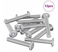 vidaXL Vis à Tête Bloquée 12 pcs Argenté M6 x 35 mm Acier