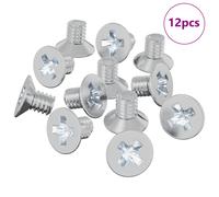 vidaXL Vis à tête fraisée 12 pcs Argenté M4 x 6 mm Fer