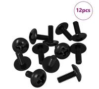 vidaXL Vis de manchon 12 pcs Noir 9,8 x 13 mm Fer