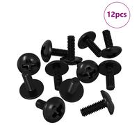 vidaXL Vis de manchon 12 pcs Noir 9,8 x 13 mm Fer