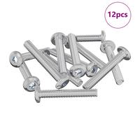 vidaXL Vis de verrou Uni 12 pcs Argenté M6 x 35 mm Acier