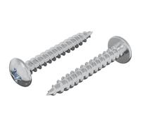 vidaXL Vis en Bois 2 pcs Argenté M4 x 28 mm Fer, Durable, Fixation Bois, Clou Auto-perceur, vis à tête Ronde, légère, Fer, Polyvalente, Outil d'assemblage