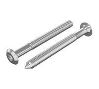 vidaXL Vis pour Meubles 2 pcs Argenté M6 x 60 mm Acier, Assemblage de Meubles, vis Solides, matériel Anti-Rouille, Fixations fiables, intérieur, Argent Mat, Usage général