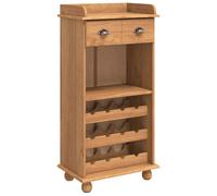 Vidaxl Vitrine À Vin Askim Avec 12 Porte-Bouteilles En Bois Massif De Pin Marron Miel Marron
