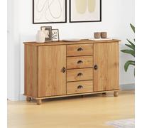 Vidaxl Vitrine "Askim" 133,5x40x79 Cm Bois De Pin Massif Brun