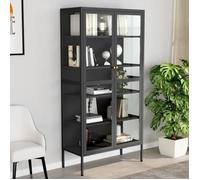 vidaXL Vitrine d'exposition Anthracite 90x40x180 cm Acier-verre trempé 336081