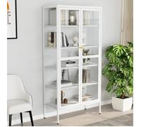 vidaXL Vitrine d'exposition Blanc 90x40x180 cm Acier et verre trempé 336080