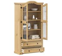 vidaXL Vitrine en verre Corona 99x43x187 cm bois massif de pin marron