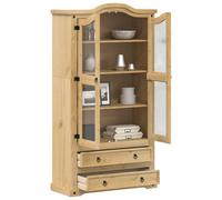 Vidaxl Vitrine En Verre Corona 99x43x187 Cm Bois Massif De Pin Marron