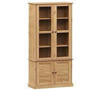 vidaXL Vitrine en Verre Vigo 85x35x170 cm Bois Massif de pin, Armoire, Armoire avec Portes vitrées, vitrine avec Portes vitrées, Armoire d'affichage