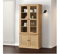 vidaXL Vitrine en verre VIGO 85x35x170 cm bois massif de pin portes vitrées 353193