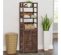vidaXL Vitrine Marron foncé 46x24x140 cm Bois massif de Paulownia338506 Brun G